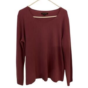 41 Hawthorn Women’s Sz Xxl Sweater 100% Cashmere Burgundy Crew Neck Soft Warm